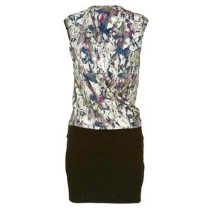 Draped Cowl Neck Mini Dress